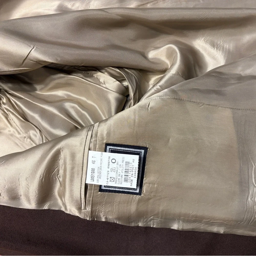 Ralph Lauren‎ Chocolate Men's 2 Button Microfiber Blazer 46T Preppy Dapper